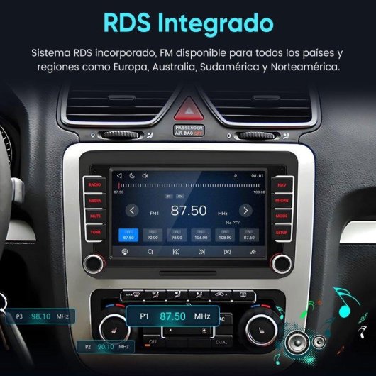 Autorradio JUNSUN 7" con Apple CarPlay y Android Auto Bluetooth 5.0 para VW y Škoda
