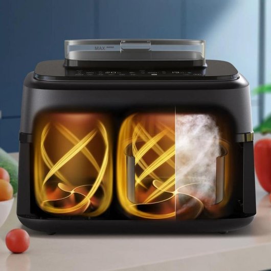 Freidora de Aire Philips NA551/00 9 L 2750 W Doble Cesta con Vapor