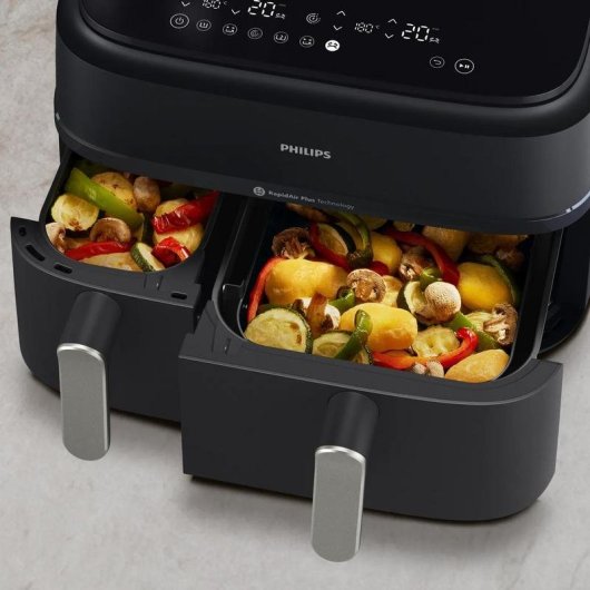 Freidora de Aire Philips NA551/00 9 L 2750 W Doble Cesta con Vapor