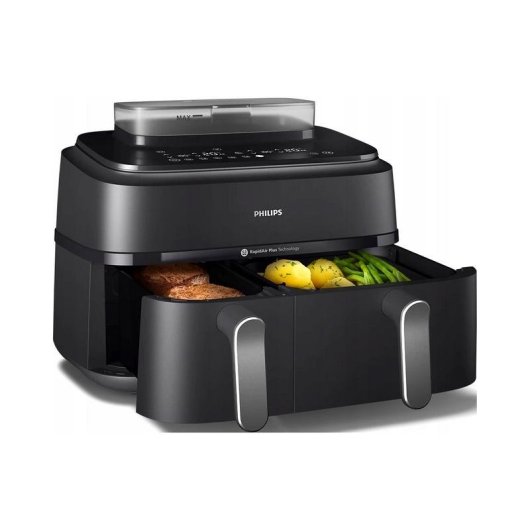 Freidora de Aire Philips NA551/00 9 L 2750 W Doble Cesta con Vapor