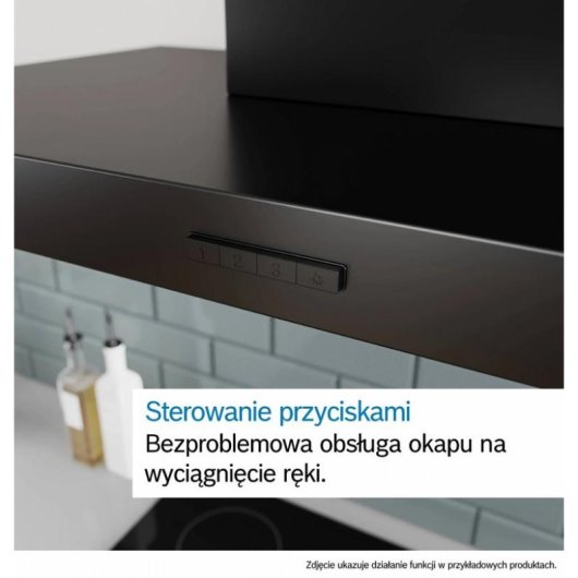 Cappa aspirante Bosch DWB63BC60 a parete 60 cm nera con LED