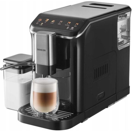 Cafetera superautomática Sencor SES 8100BK 1,5 L 20 bares con molinillo y leche
