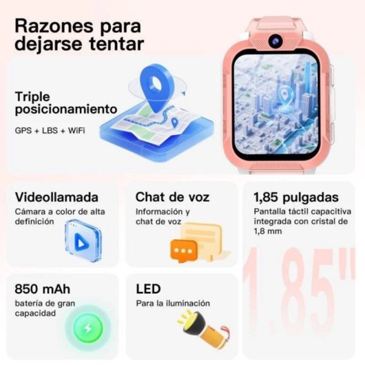 Blackview Z40 Pro GPS WiFi 1,85in Bleu Étanche Montre Enfant LED Sécurité