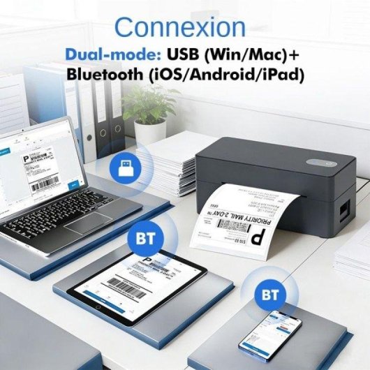 Imprimante d'etiquettes Nobrand Thermique Bluetooth 30-110 mm
