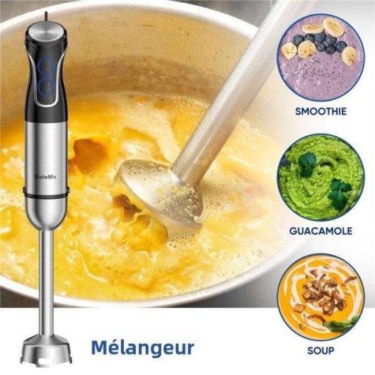 Mixeur plongeant Nobrand 0,8L 6 vitesses inox 220V noir
