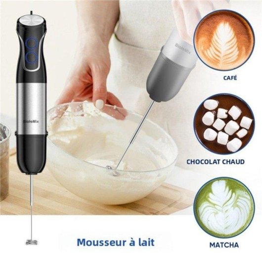 Mixeur plongeant Nobrand 0,8L 6 vitesses inox 220V noir