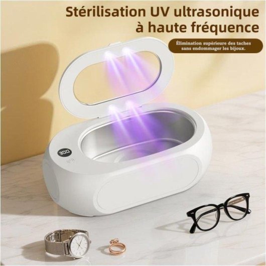Nettoyeur ultrasonique UV Générique 501-700 ml 3 niveaux Blanc