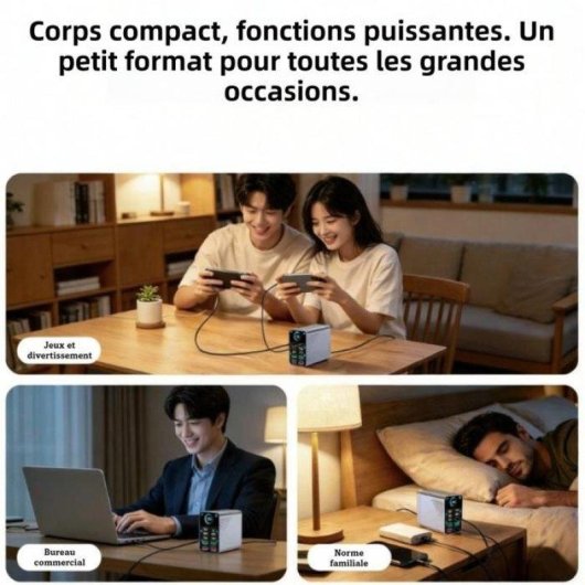 Station de charge Nobrand 160W 10 ports 6C+4A PD 140W GaN 1,47" gris argenté