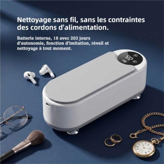 Nettoyeur Ultrasonique Generique Portatif USB Blanc