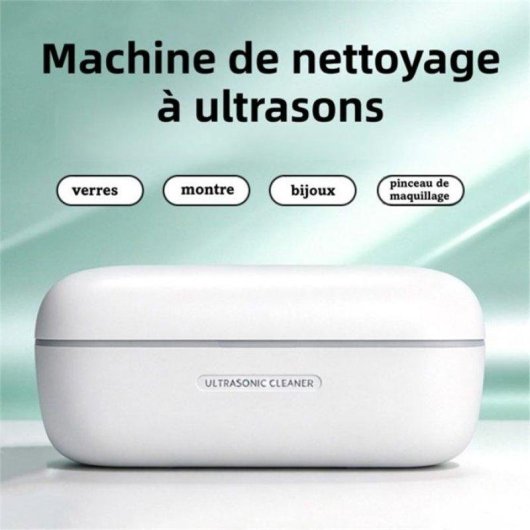 Nettoyeur ultrasonique Générique Lunettes Bijoux Inox 304 Portatif Blanc