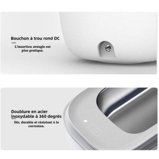 Nettoyeur ultrasonique Générique Lunettes Bijoux Inox 304 Portatif Blanc