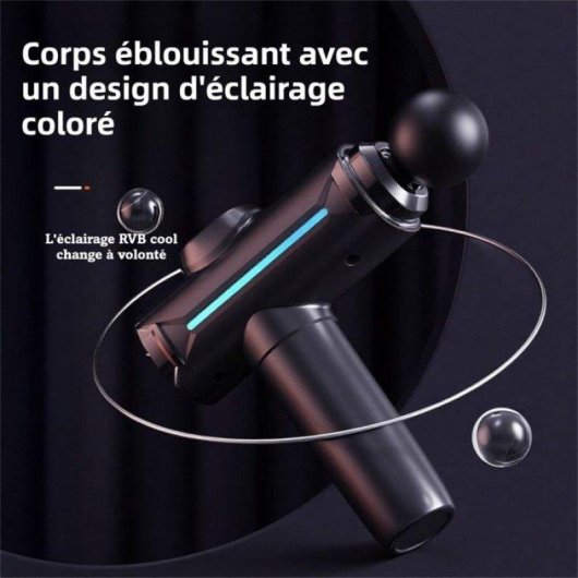 Pistolet de Massage Nobrand 8 Tetes LCD 24W RGB Gris