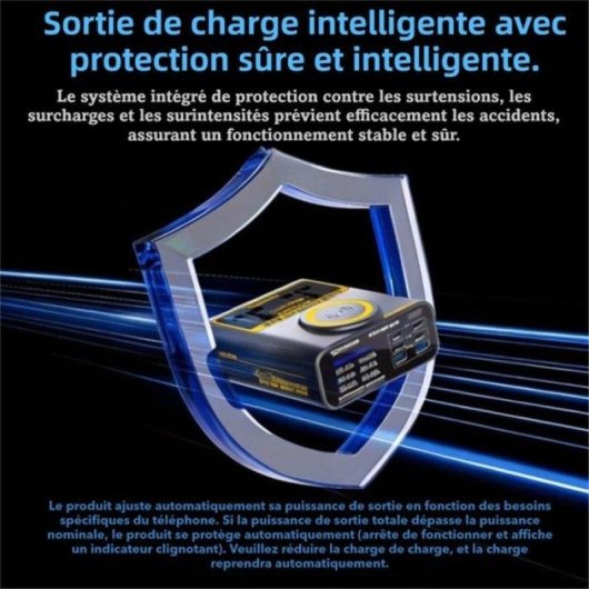 Multiprise Nobrand 2 prises 4 PD 2 QC 140 W sans fil 15 W grise