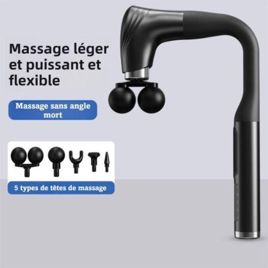 Pistolet de massage Nobrand double tête 12 vitesses USB-C noir