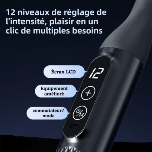 Pistolet de massage Nobrand double tête 12 vitesses USB-C noir