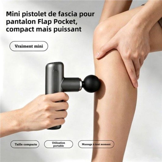 Pistolet de massage mini Nobrand 4 têtes 45 W 2000 mAh USB-C Noir