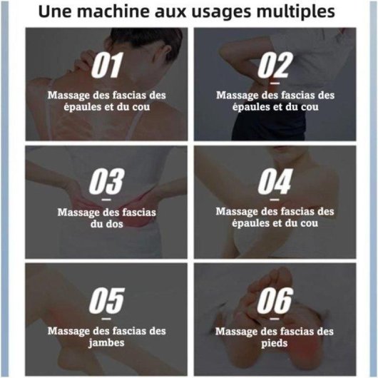 Pistolet de massage Nobrand 9 tetes poignee longue 6 vitesses