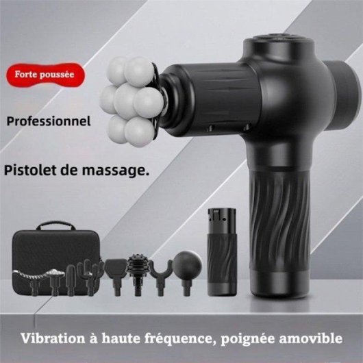 Pistolet de massage Nobrand 8 tetes 24 W 6800 tr/min LCD