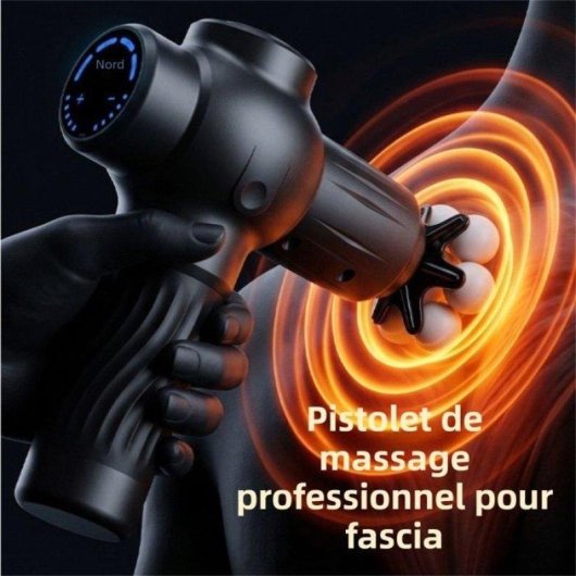 Pistolet de massage Nobrand 8 tetes 24 W 6800 tr/min LCD