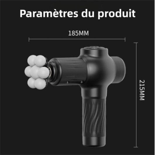 Pistolet de massage Nobrand 8 tetes 24 W 6800 tr/min LCD