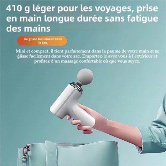 Pistolet de massage Nobrand Mini Brushless 6 vitesses 4000 mAh USB-C Blanc