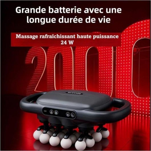 Pistolet de massage Nobrand 16 tetes, 9 modes, chaleur rouge, USB-C