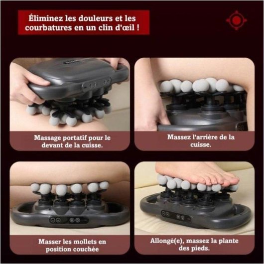 Pistolet de massage Nobrand 16 tetes, 9 modes, chaleur rouge, USB-C