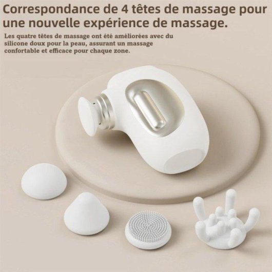 Pistolet de massage mini Nobrand 4 vitesses 5 embouts USB-C Blanc