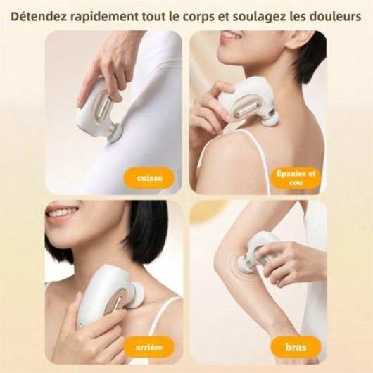 Pistolet de massage mini Nobrand 4 vitesses 5 embouts USB-C Blanc