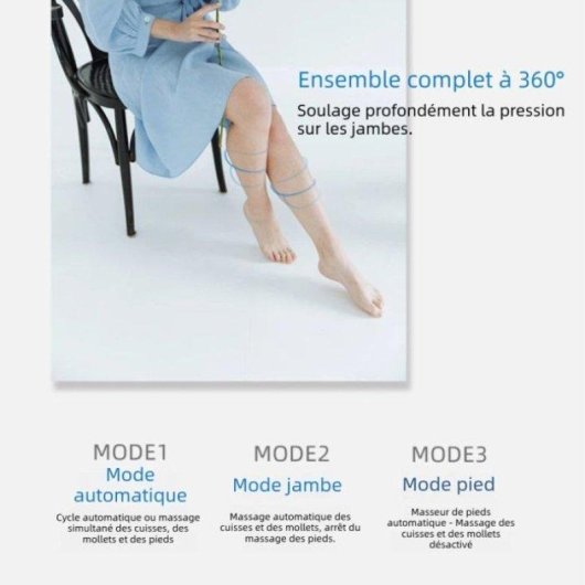 Masseur de jambes Nobrand 360 degres, 3 intensites, chaleur
