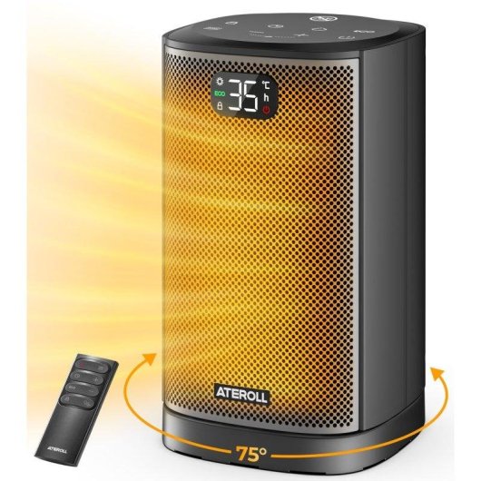 Chauffage ceramique Ateroll 1500W oscillant avec mode Eco