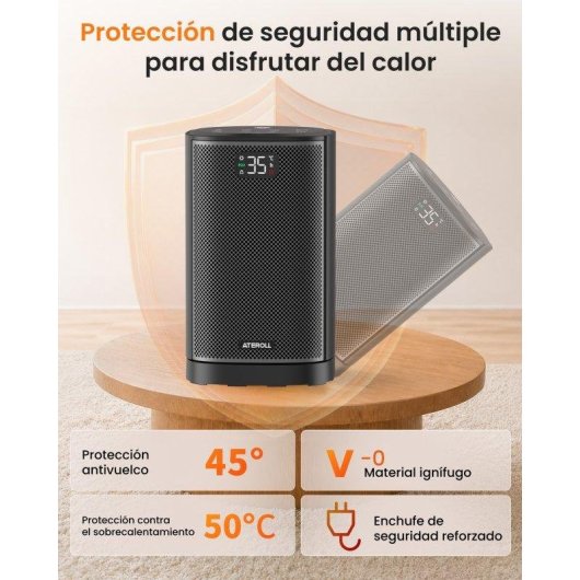 Chauffage ceramique Ateroll 1500W oscillant avec mode Eco