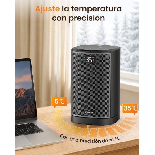 Chauffage ceramique Ateroll 1500W oscillant avec mode Eco
