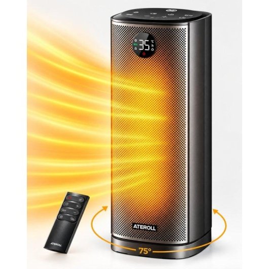 Chauffage ceramique Ateroll 2000W oscillant avec telecommande