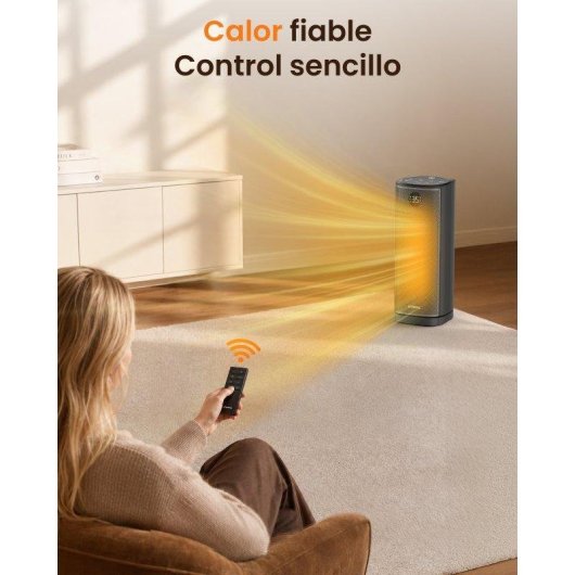 Chauffage ceramique Ateroll 2000W oscillant avec telecommande