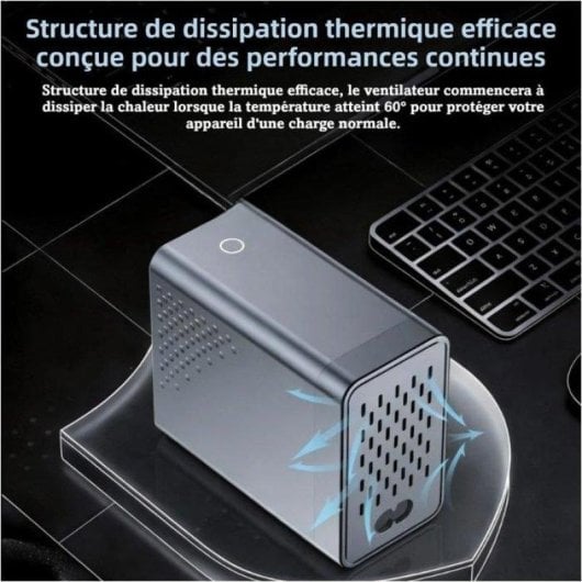 Station de charge Nobrand GaN 165W 6 appareils 4 USB-C 2 USB-A écran
