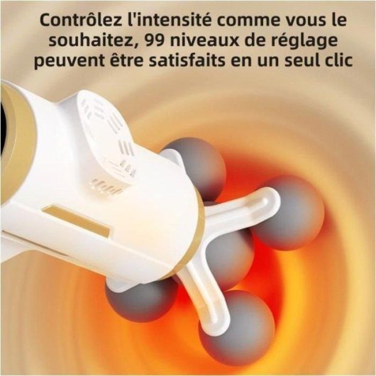 Pistolet de massage Nobrand Mini Pro 99 vitesses LCD USB-C Blanc