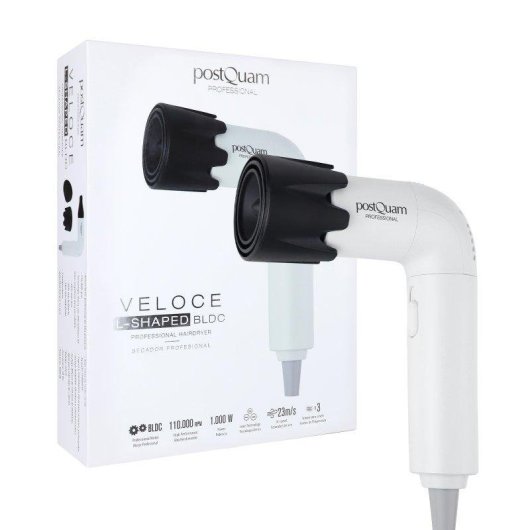 Professioneller Föhn PostQuam Veloce L BLDC 1000 W 3 Temperaturstufen Diffusor