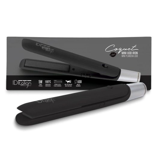 Plancha de pelo cerámica de viaje Italian Design Coquet 180 °C USB negro