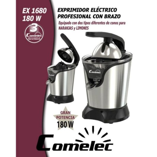 Elektrischer Saftauswerter Comelec EX1680 180 W Edelstahl Doppelrotation