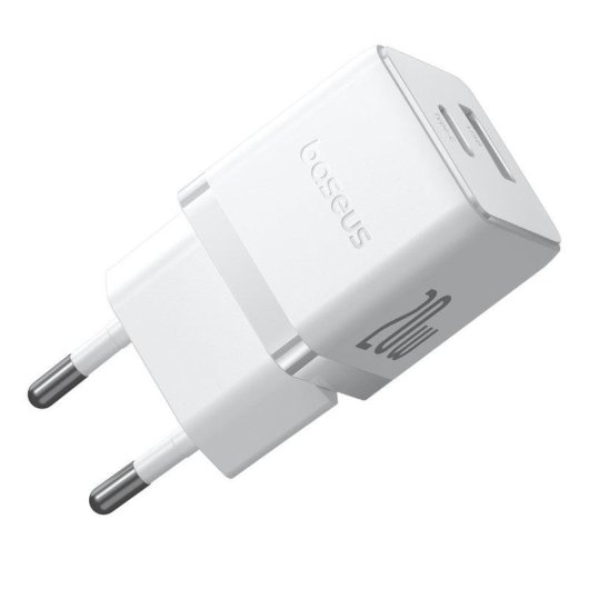 Cargador de pared Baseus Palm 20 W USB-C + USB-A Carga Rápida Blanco