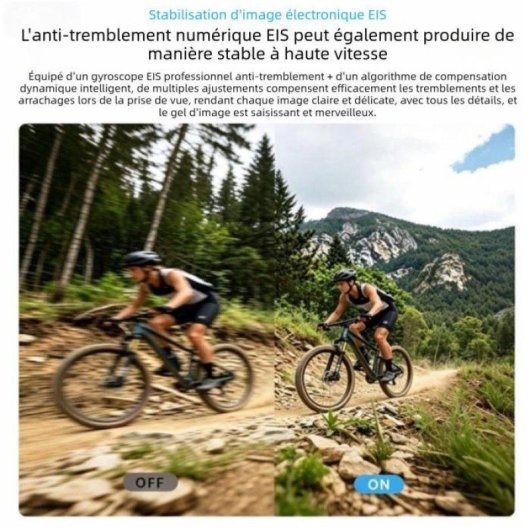 Caméra sport Nobrand 5K Wi-Fi UltraWide 170° EIS IP68
