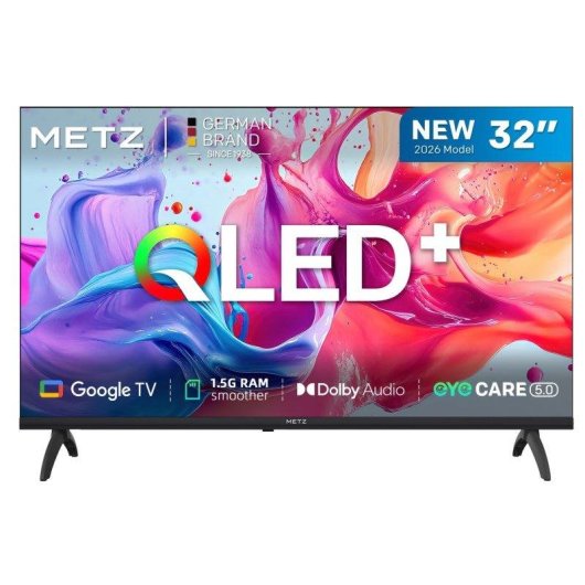 TV Metz QLED 32MQH7000Z 32" HD 60Hz Smart TV Google TV HDR10 Dolby Digital Plus