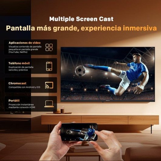 TV Metz QLED 32MQH7000Z 32" HD 60Hz Smart TV Google TV HDR10 Dolby Digital Plus
