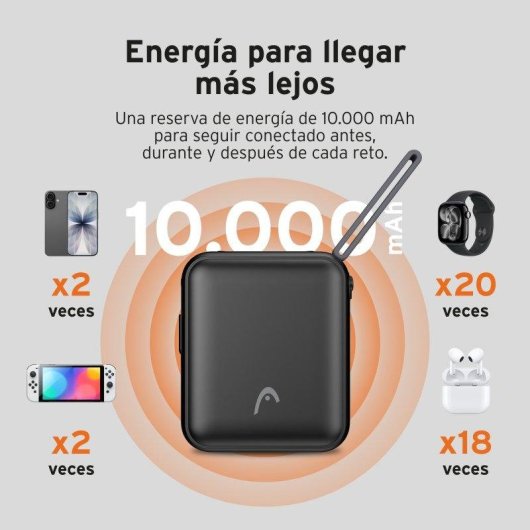 Power Bank Head Nomad 10000 mAh 20 W Apta para avión