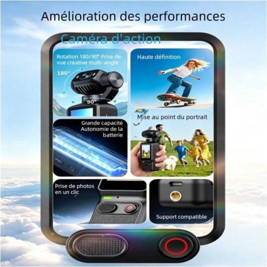 Camera sport Nobrand 1080P EIS sans UltraWide 1,97 pouces