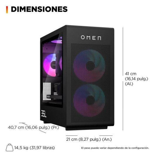 PC desktop HP OMEN 35L AMD Ryzen 7 9800X3D 64GB 2TB SSD RTX 5080 Windows 11