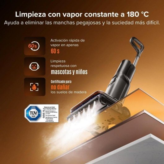 Aspiradora y fregadora Roborock F25 Steam 25.000 Pa, vapor a 180 °C