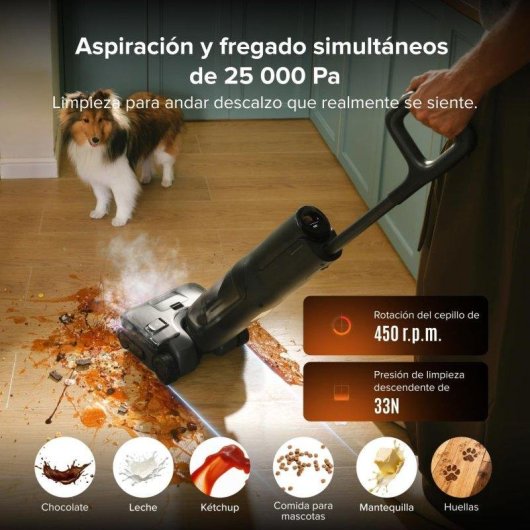 Aspiradora y fregadora Roborock F25 Steam 25.000 Pa, vapor a 180 °C