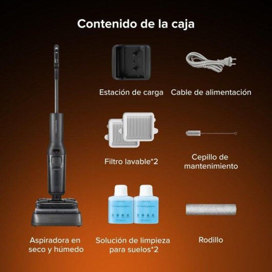 Aspiradora y fregadora Roborock F25 Steam 25.000 Pa, vapor a 180 °C